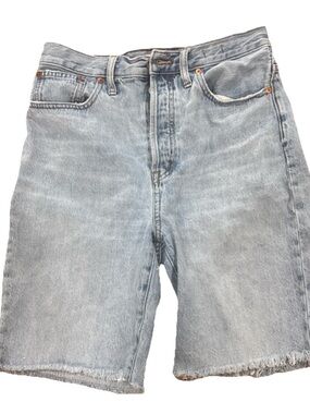 Madewell Women’s High Rise Long Denim Shorts Size 28 Light Wash Jean Shorts